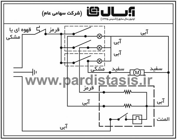 نقشه مدار الکتریکی بخاری برقی مدل 341F