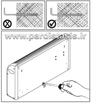 پیچ کردن بخاری به دیوار